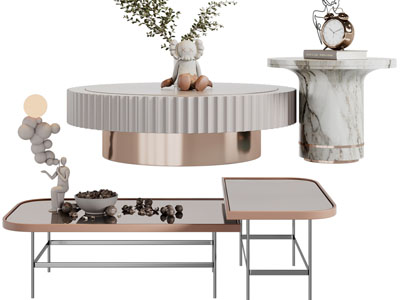 现代轻奢茶几3d模型 现代轻奢茶几