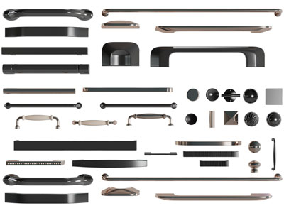 现代不锈钢拉手3d模型 现代不锈钢拉手