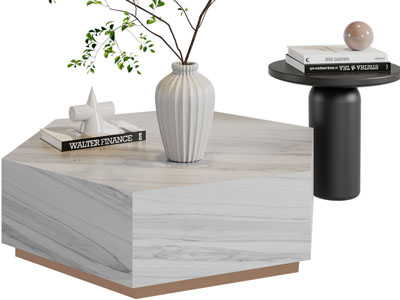 现代六边形茶几、边几3d模型 现代六边形茶几、边几