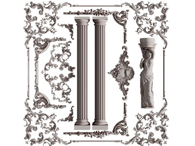 欧式雕花、罗马柱子