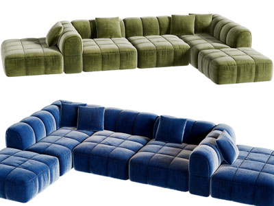 现代转角多人沙发3d模型 现代转角多人沙发