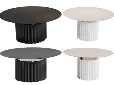 现代圆形茶几3d模型 现代圆形茶几