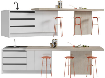 现代水吧台吧凳