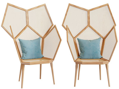 现代几何造型靠背休闲椅子