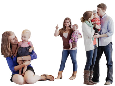 父母和孩子多人人物3d模型 父母和孩子多人人物