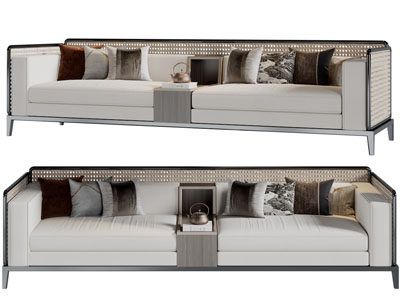 新中式双人沙发3d模型 新中式双人沙发