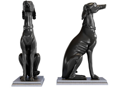 一只狗雕塑雕刻