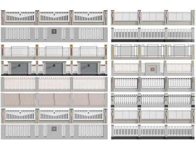 新中式围栏、栏杆和围墙