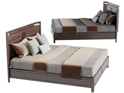 新中式实木双人床