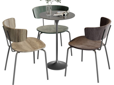 现代休闲椅子、边几