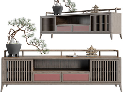 新中式实木电视柜