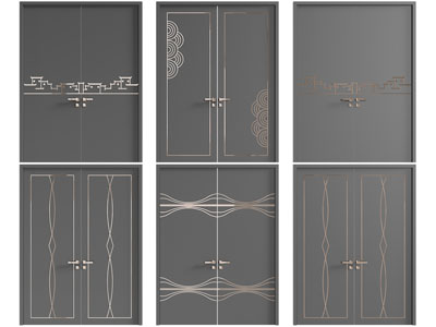 新中式双扇平开门