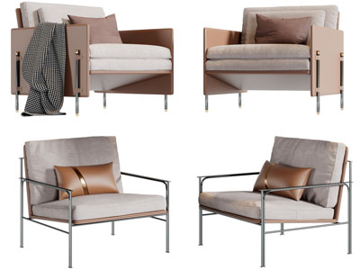 现代休闲单人沙发3d模型 现代休闲单人沙发