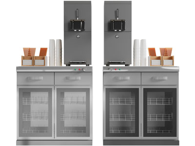现代消毒柜、咖啡机