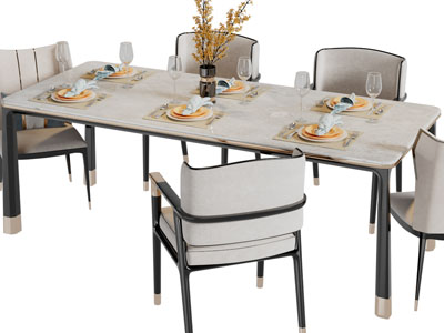 新中式餐桌椅组合