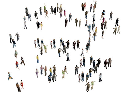 现代走路的多人人物3d模型 现代走路的多人人物