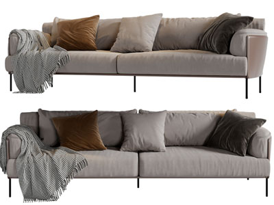 现代布艺多人沙发3d模型 现代布艺多人沙发