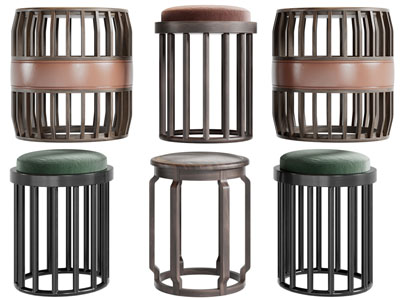 新中式镂空圆形凳子