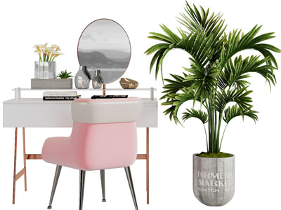 现代轻奢化妆、梳妆台