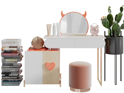 现代轻奢化妆、梳妆台