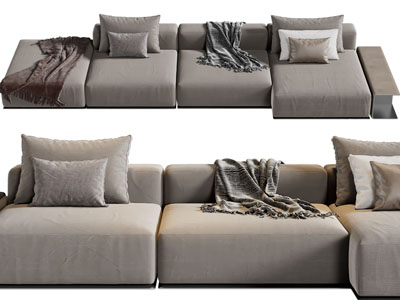 现代布艺多人沙发3d模型 现代布艺多人沙发