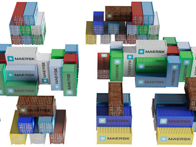 现代集装箱3d模型 现代集装箱