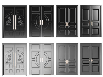 新中式双扇平开门