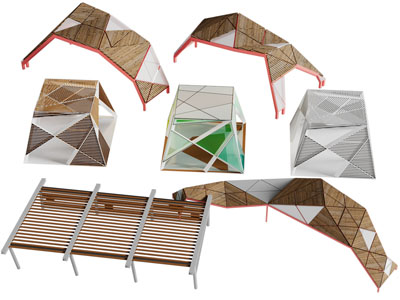 现代廊架、亭子、遮阳棚