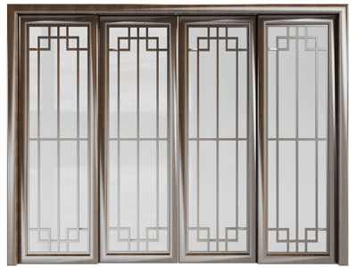 新中式实木推拉门