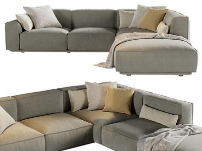 现代转角多人沙发3d模型 现代转角多人沙发