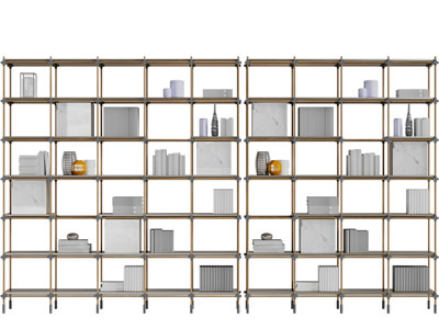 新中式开放式置物收纳装饰架