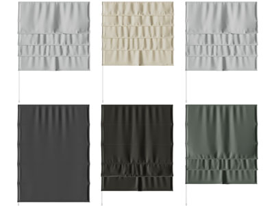 现代罗马帘3d模型 现代罗马帘