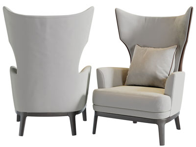 现代休闲单人沙发3d模型 现代休闲单人沙发