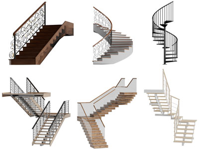 现代旋转楼梯3d模型 现代旋转楼梯