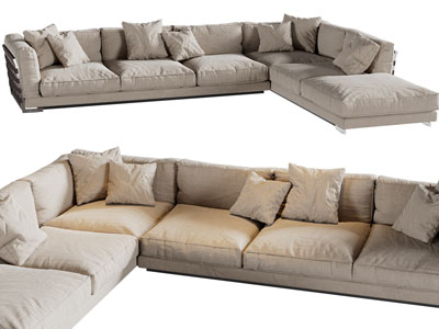 现代布艺多人沙发3d模型 现代布艺多人沙发