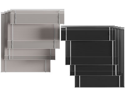 现代百叶窗帘、拉帘3d模型 现代百叶窗帘、拉帘