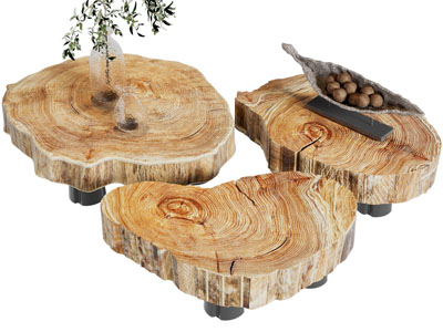 现代木桩茶几