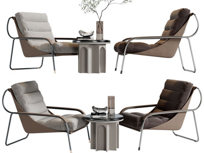 现代休闲椅子、边几