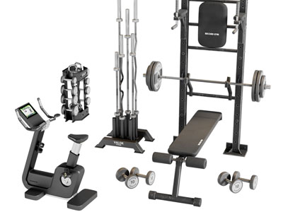 现代杠铃、椭圆机健身器材3d模型 现代杠铃、椭圆机健身器材