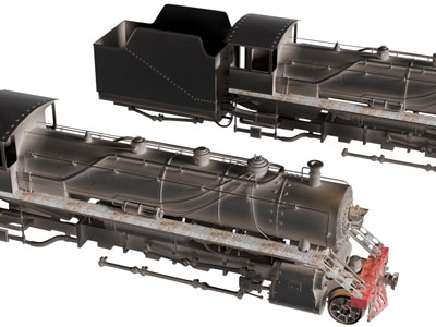现代老式火车头3d模型 现代老式火车头