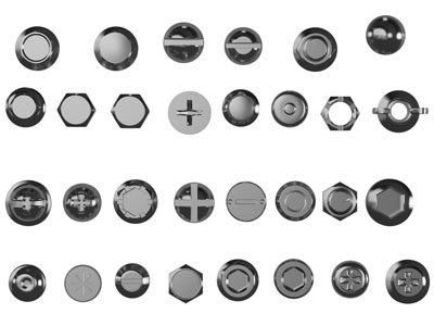 现代螺丝钉五金工具3d模型 现代螺丝钉五金工具