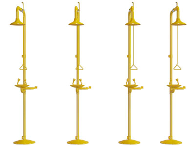 现代喷淋立式洗眼器3d模型 现代喷淋立式洗眼器