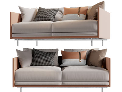 现代双人沙发3d模型 现代双人沙发