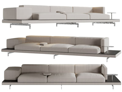 现代多人沙发3d模型 现代多人沙发