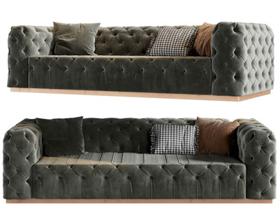 简欧布艺多人沙发3d模型 简欧布艺多人沙发