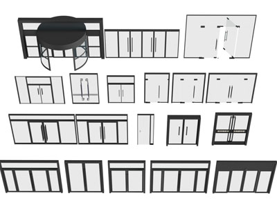 现代办公大门、旋转门