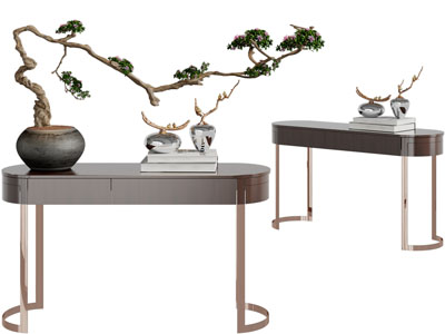新中式端景台3d模型 新中式端景台