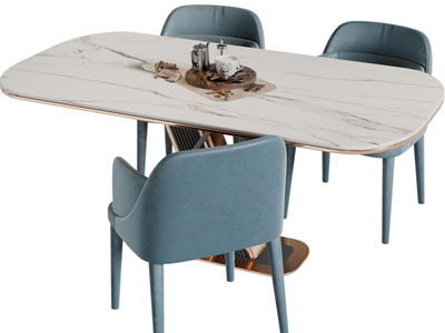 现代轻奢餐桌椅组合