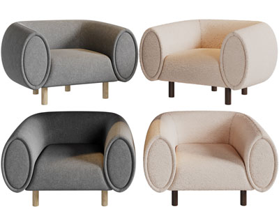 现代单人沙发3d模型 现代单人沙发