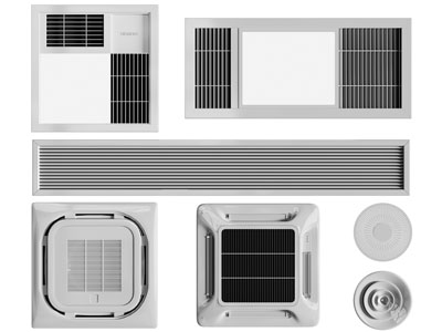 现代空调出风口、暖风扇3d模型 现代空调出风口、暖风扇